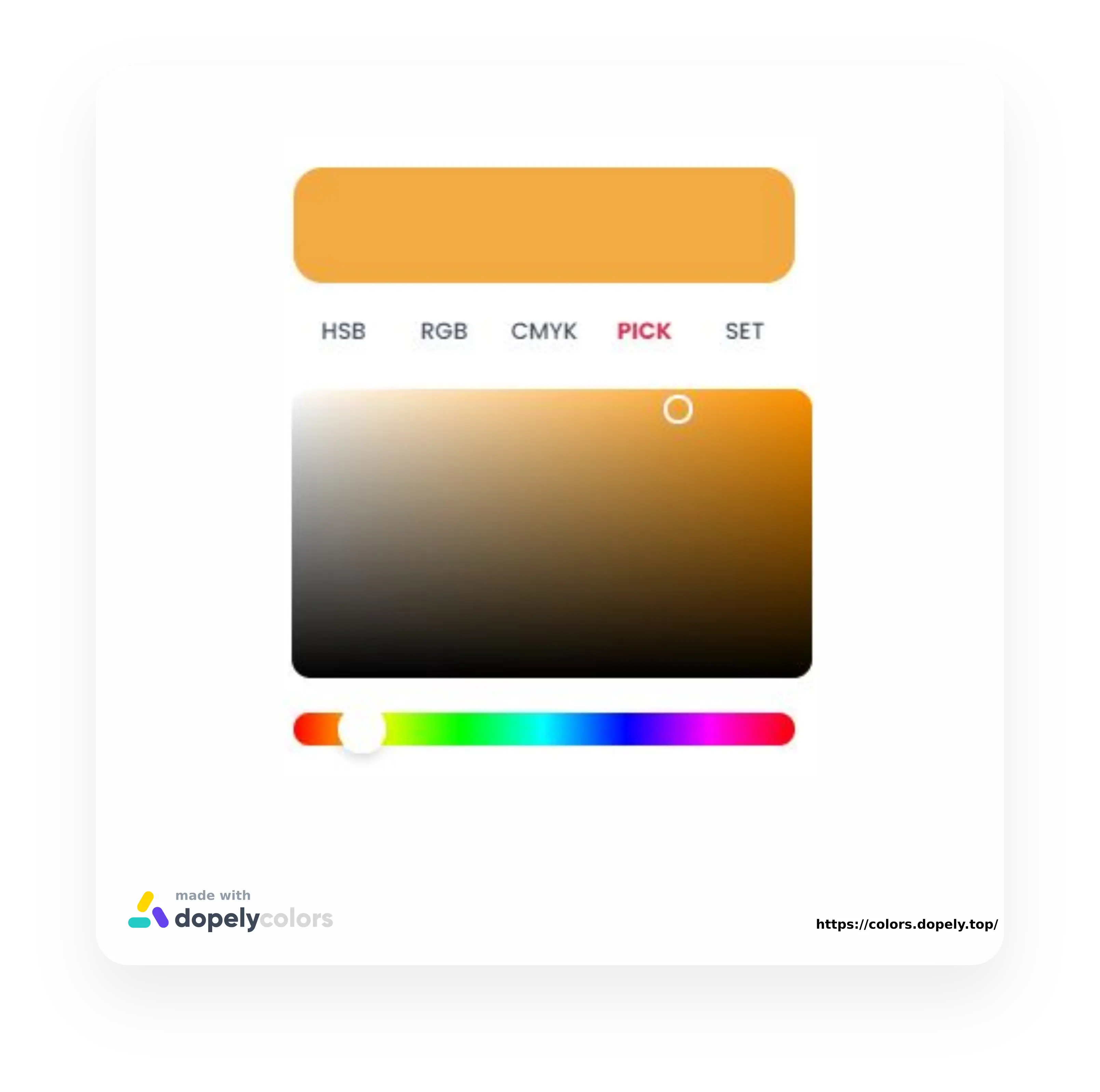 The pick section of Dopely in color mixing free tool 